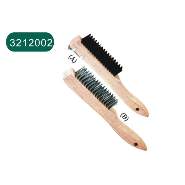 "Wooden handle wire brush "